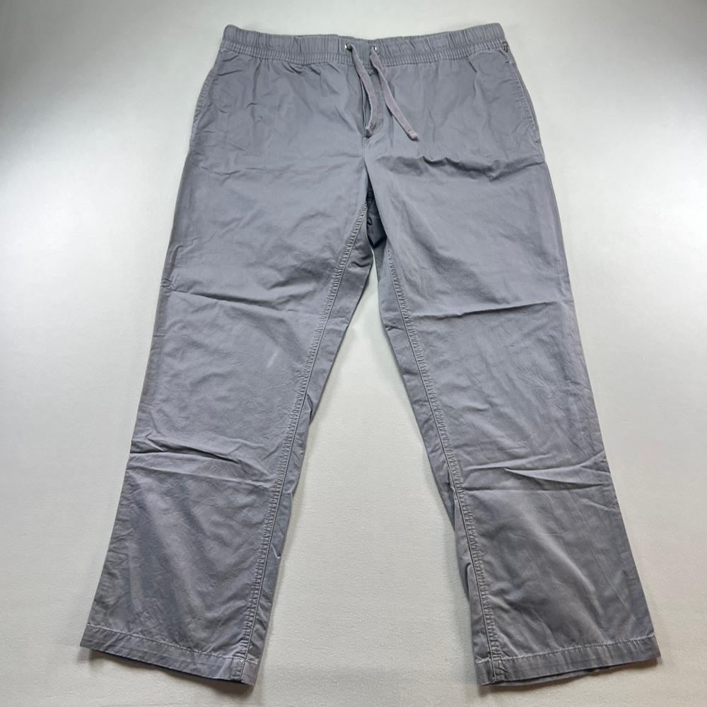 Free Assembly Pants Men 38x30 Charcoal Gray Cotton Drawstring Waist Straight Leg